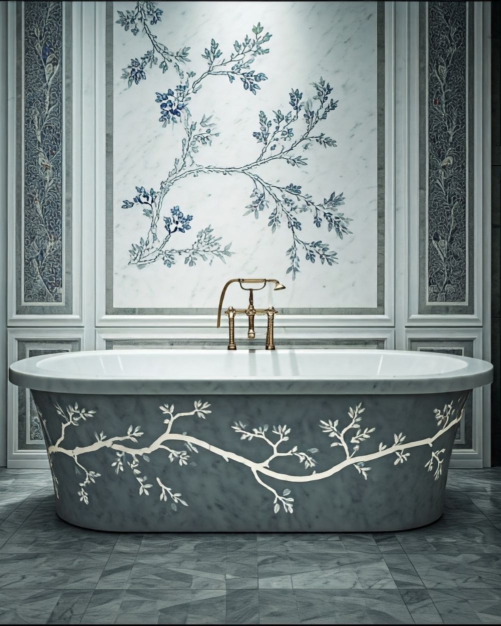 Pietra Dura & Statement Floors in Makrana marble by Everstone — 11